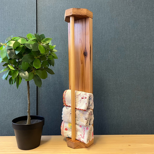 送料無料】 ハンカチストッカー シェルフ 柱形 杉 50cm ウォール