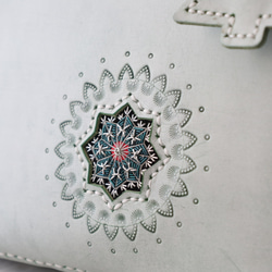 Sekka Snowflake 3 向扣 Lux 帆布背包 真皮包 手工皮包 手工染色/手工縫製 第4張的照片