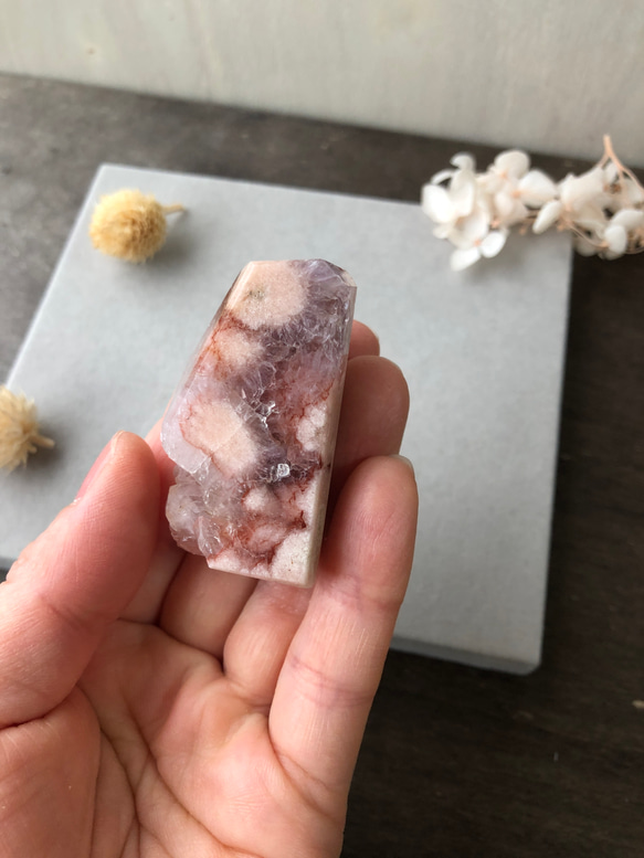 アメジスト ピンクアメジスト フラワーアゲート キラキラ 虹入