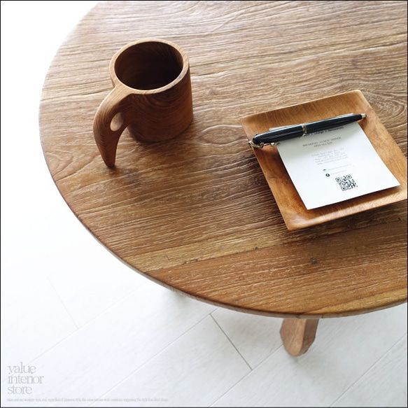 チーク無垢材 ヴィンテージサイドテーブルAnqbo09 机 アンティークテーブル 什器 無垢材家具 コーヒーテーブル 2枚目の画像