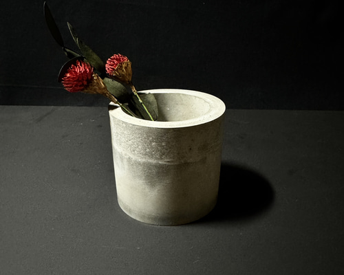 花瓶 カップ ペン立て セメント モルタル コンクリート 一輪挿し・花瓶