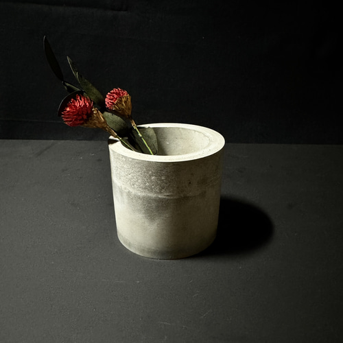 花瓶 カップ ペン立て セメント モルタル コンクリート 一輪挿し・花瓶