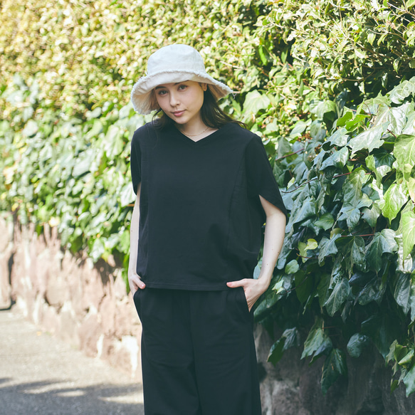 Morino Gakko 彈性夏季寬褲 (黑色) 第8張的照片