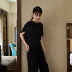 森野學校彈性夏季寬褲（黑色）| mg-pt09-bk 第17張的照片