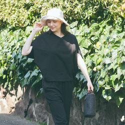 森野學校彈性夏季寬褲（黑色）| mg-pt09-bk 第9張的照片