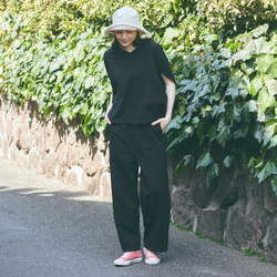 森野學校彈性夏季寬褲（黑色）| mg-pt09-bk 第10張的照片