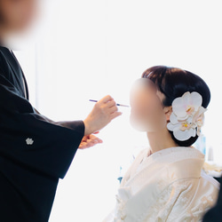 大きな胡蝶蘭髪飾りセット＊カスミ草・パール追加可能＊ヘッドドレス＊ウェディング＊前撮り＊和装＊白無垢＊コチョウラン 13枚目の画像
