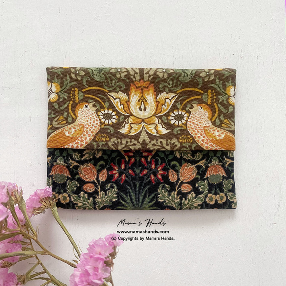 時尚 William Morris 黃色拼布草莓小偷花卉圖案口袋紙巾盒 第4張的照片