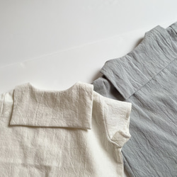 cotton linen セーラーカラー　シャツ 5枚目の画像