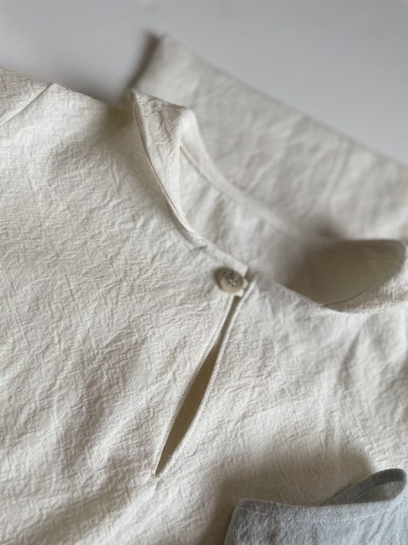 cotton linen セーラーカラー　シャツ 4枚目の画像