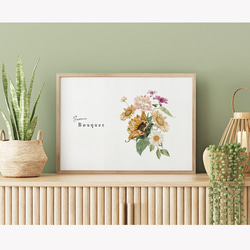 夏のひまわりのポスター　/ i1387 / 向日葵と紫陽花など　初夏の花　インテリアポスター 2枚目の画像