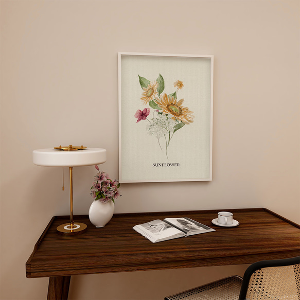夏のひまわりのポスター　/ i1384 / 向日葵と紫陽花など　初夏の花　インテリアポスター 9枚目の画像