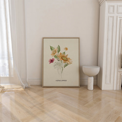 夏のひまわりのポスター　/ i1384 / 向日葵と紫陽花など　初夏の花　インテリアポスター 3枚目の画像