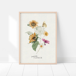 夏のひまわりのポスター　/ i1383 / 向日葵と紫陽花など　初夏の花　インテリアポスター 9枚目の画像