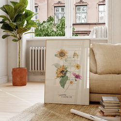 夏のひまわりのポスター　/ i1383 / 向日葵と紫陽花など　初夏の花　インテリアポスター 7枚目の画像