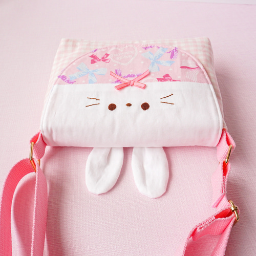 うさぎショルダーバッグ（ピンク）♡お出かけポシェット♡入園入学