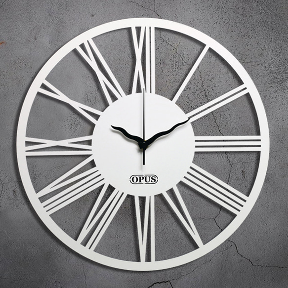 【OPUS東齊金工】歐式鐵藝時鐘-新羅馬數字(白)金屬壁掛鐘/造型壁鐘/靜音機芯/北歐簡約/工業風CL-nr14 (W) 第3張的照片