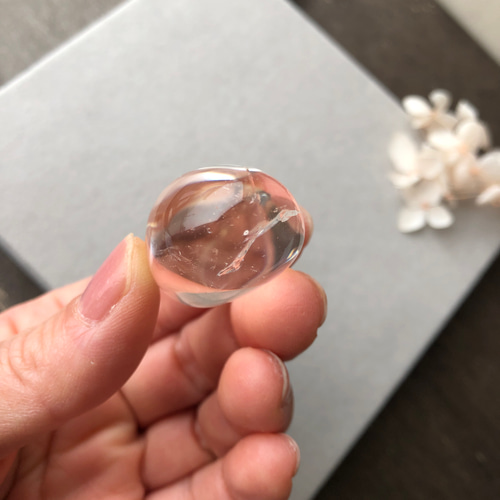 天然水晶☆クリア～スモーキー☆握り石☆31g☆No.1 その他インテリア