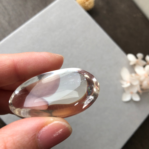 天然水晶☆クリア～スモーキー☆握り石☆31g☆No.1 その他インテリア