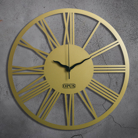 【OPUS東齊金工】歐式鐵藝時鐘-新羅馬數字(古銅金)金屬壁掛鐘/造型壁鐘/靜音機芯/工業風CL-nr14 (G) 第4張的照片