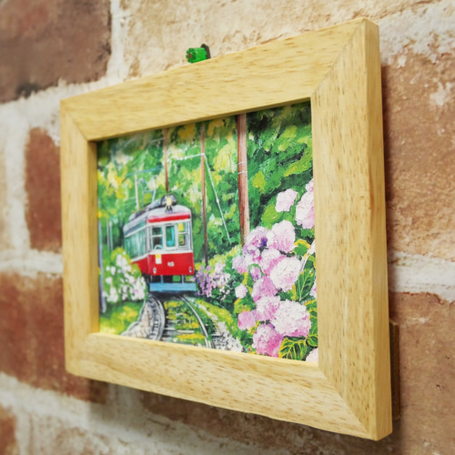 アートポスターカード【紫陽花薫る箱根登山鉄道】 絵画 HR