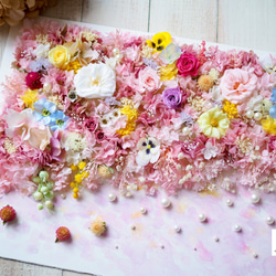 《MESSAGE PRINT》happy colorful flowers & watercolored frame 第2張的照片