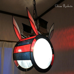 うさぎランプ アリス 送料無料 ウサギ ステンドグラス 照明 ランプ ペンダント 4枚目の画像