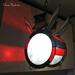 うさぎランプ アリス 送料無料 ウサギ ステンドグラス 照明 ランプ ペンダント 2枚目の画像