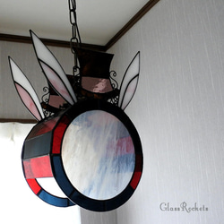 うさぎランプ アリス 送料無料 ウサギ ステンドグラス 照明 ランプ ペンダント 7枚目の画像