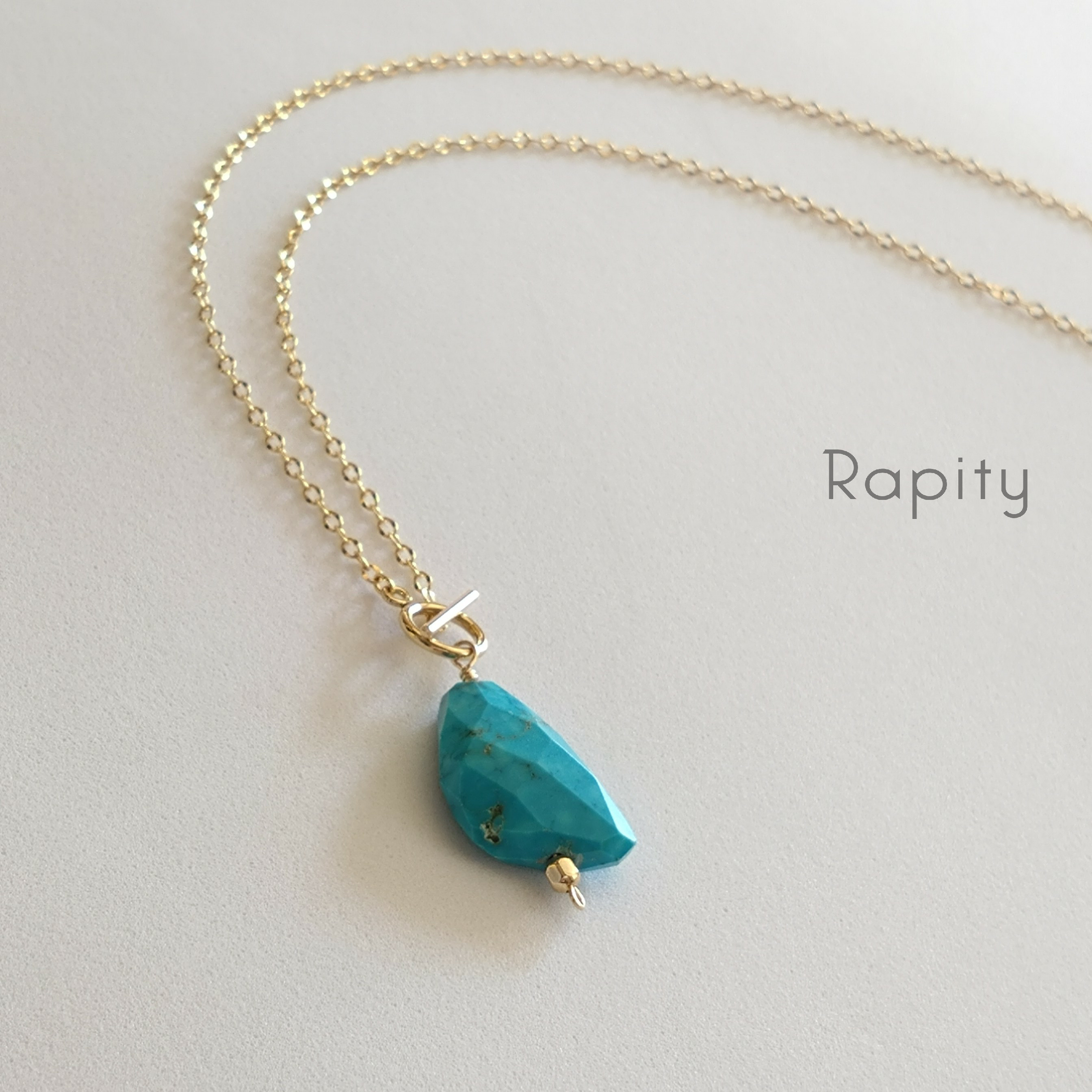 【1点もの】14kgf☆大粒アリゾナ産ターコイズ マンテルロングネックレス