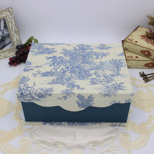 受注制作】カルトナージュ♪ 隠しマグネット蓋つきマルチ収納ボックス