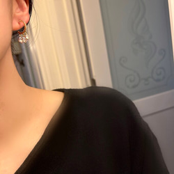 14kgp◆Bijou hoop earrings　　　ビジューフープイヤリング　樹脂イヤリングフープピアス樹脂ピアス 8枚目の画像