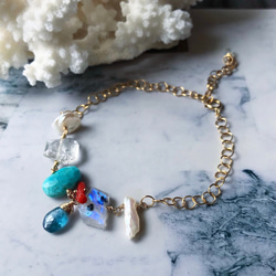 フィー♡カイヤナイト デザインブレスレット カイヤナイト ブレスレット カイアナイト 藍晶石 深い 青 レア