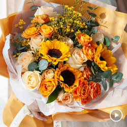 父の日 Special そのまま飾れる花束 太陽カラーのゴージャスな花束 3枚目の画像