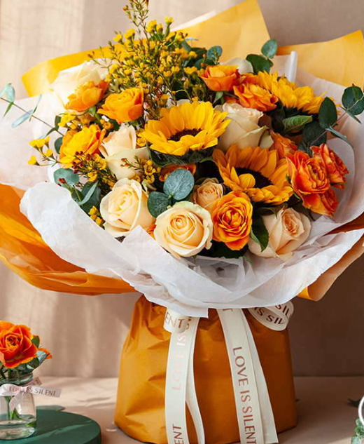 父の日 Special そのまま飾れる花束 太陽カラーのゴージャスな花束