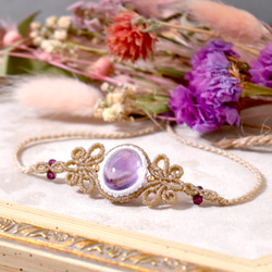 『照精』如意天珠とロードナイトガーネットのマクラメブレスレット 照精』如意天珠とロードナイトガーネットのマクラメブレスレット