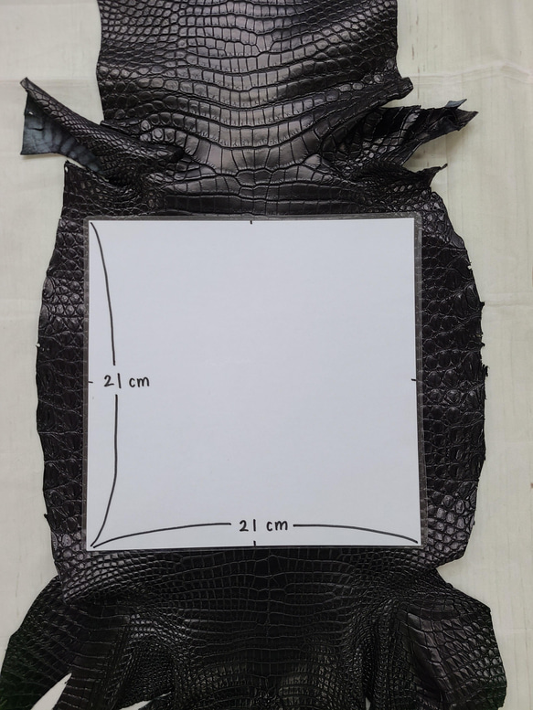 【ムック様専用商品】ワニ革 クロコ 半艶マット 黒　No.C004816＆C004817 4枚目の画像