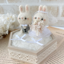 Happy Wedding♪ うさぎさんリングピロー　ウェディング　結婚祝い　結婚　ウェルカムドール　リングピロー 2枚目の画像