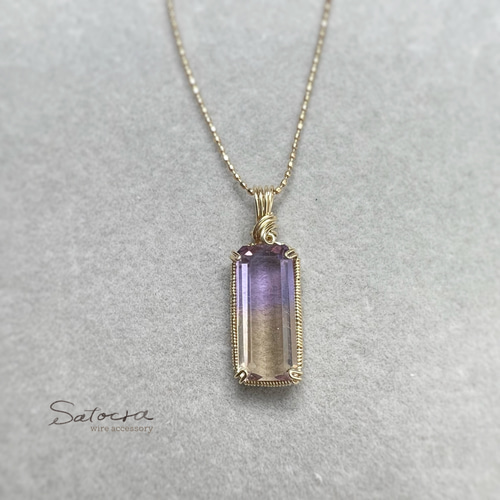 アメトリンのペンダントトップ✨ワイヤーアクセサリー✨天然石 