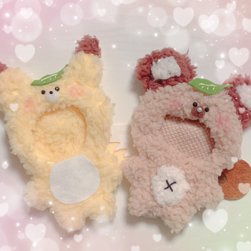 のんびり　ぬい服着ぐるみ♡ 着ぐるみ ぬい服 おすわり ねこ 16cm サイズ ピンク - Cuddly