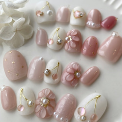 pale pink Cherry nail 2枚目の画像