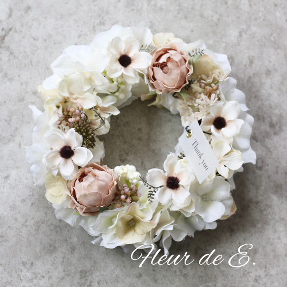アーティフィシャルフラワー リース 22センチ リース Fleur de E