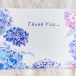 選べるポストカード３枚セット　NO.4７ 紫陽花フレーム・Thank Youメッセージカード　 2枚目の画像