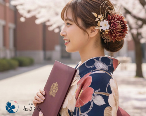 大輪菊の髪飾り 卒業式 結婚式 前撮り 和装 ヘアアクセサリー 振袖 白