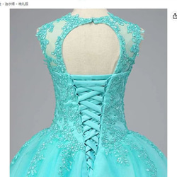 2023年夏季新作！カラーシフォンのブルーイヴニングドレス - エレガントなロングドレスは、ソロ歌手や演出用の衣装にぴっ 7枚目の画像