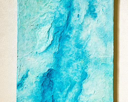 期間限定割引中】海の絵画アート（ターコイズ、ダークブルー