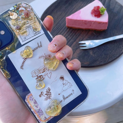 【ハーブティー】レモングラスティー スマホケース iPhoneケース ほんものの茶葉入 花柄 お花 全機種対応 8枚目の画像