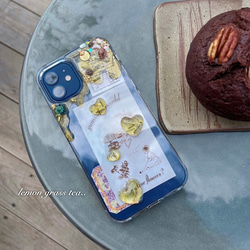 【ハーブティー】レモングラスティー スマホケース iPhoneケース ほんものの茶葉入 花柄 お花 全機種対応 2枚目の画像