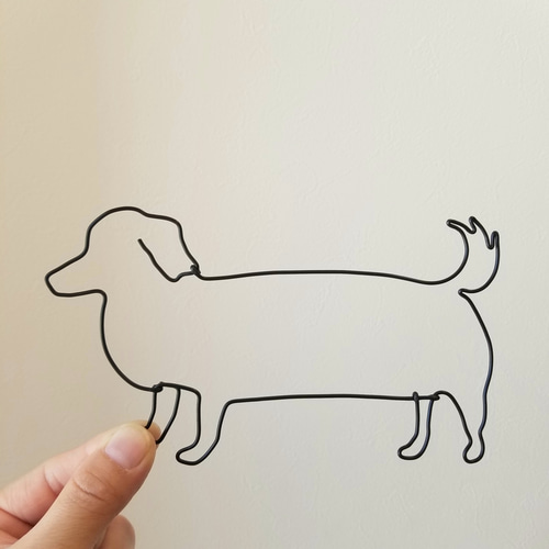 ダックスフンド のさんぽ 】 ワイヤーアート 壁飾り 飾り 犬