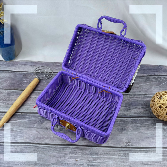 手編みバッグ、レディースミニトートバッグ。 夏のピクニック、海辺のビーチ旅行バッグ 19枚目の画像